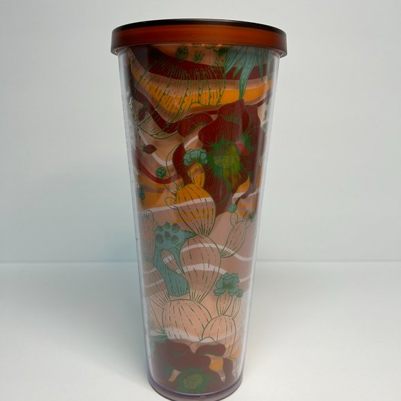 2019 Starbucks Cactus Terracotta Desert Acrylic Cold Cup Tumbler-24 oz Venti - Picture 3 of 8